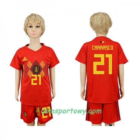 Koszulka Belgia Carrasco 21 Dziecięcy Domowe Koszulki Piłkarskie Mistrzostwa Świata 2018